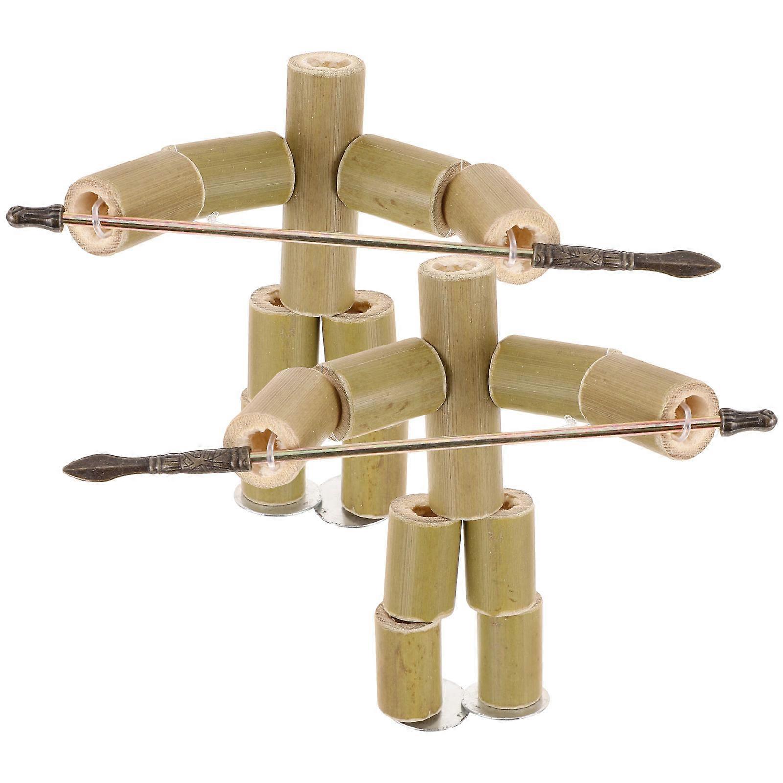 2Pcs Bamboo Puppet Kit for Children Educational Handcraft Toy