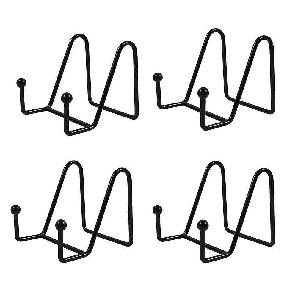 4pcs Metal Plate Stands, Simple Iron Easel Display Racks for Artwork, Trays, Books, Decorative Holders for Kitchen, Living Room, Office Use