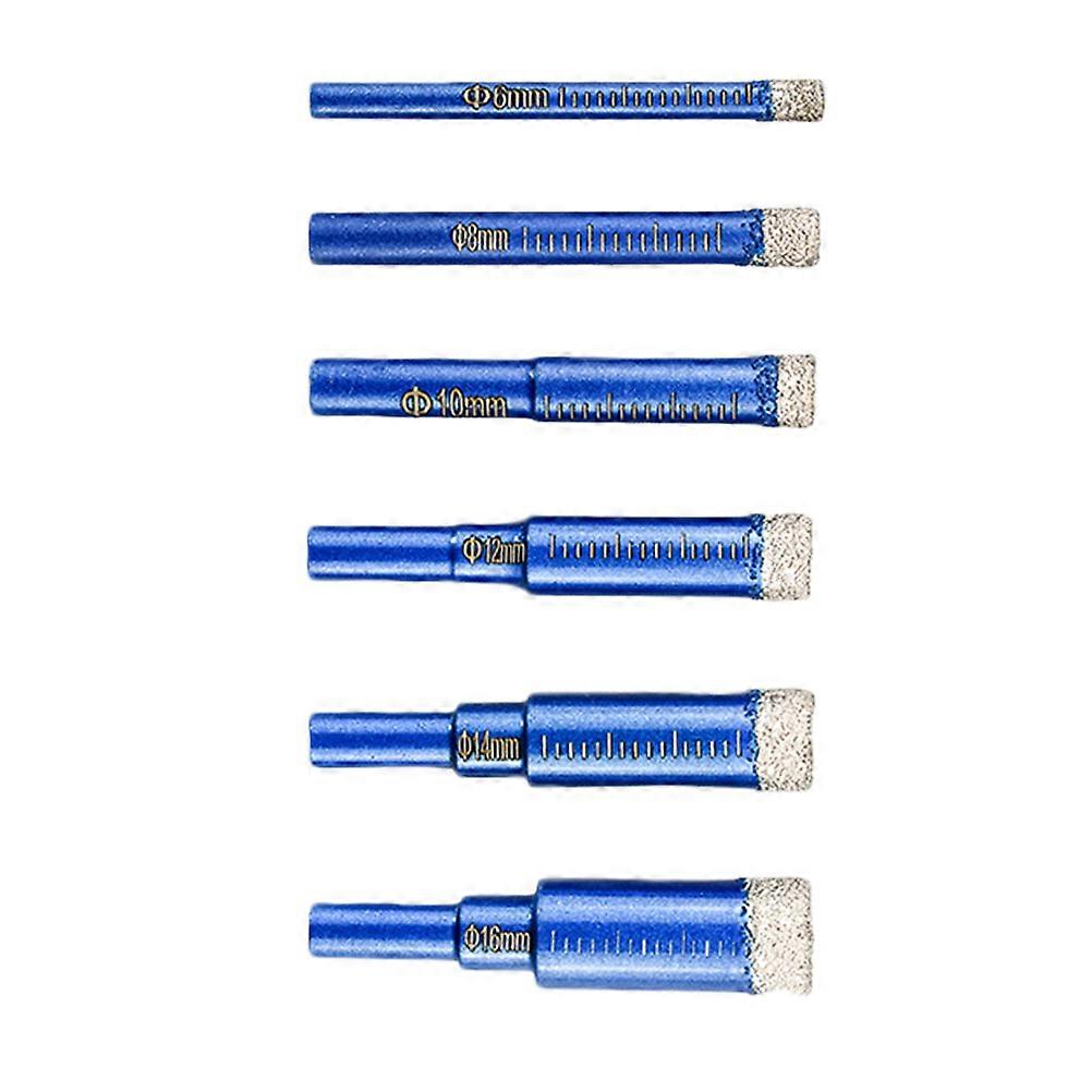 6pc Durable Tile Drill Bits Set – Efficient Drilling for Glass, Marble & More, No Water Needed, Compact & Wear Resistant, Compatible with Electric