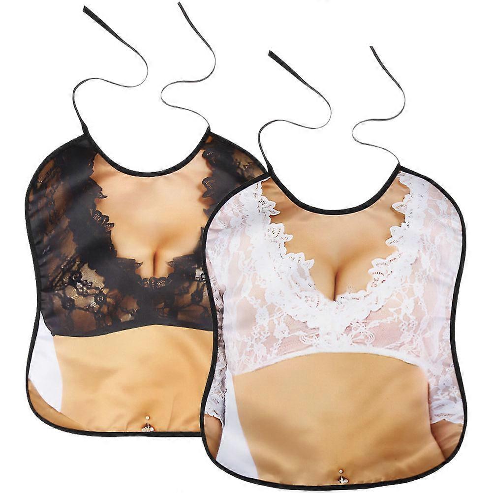 Protective Eating Accessory Adult Bibs For Rehabilitation Stage In Polyester Material 2Pcs