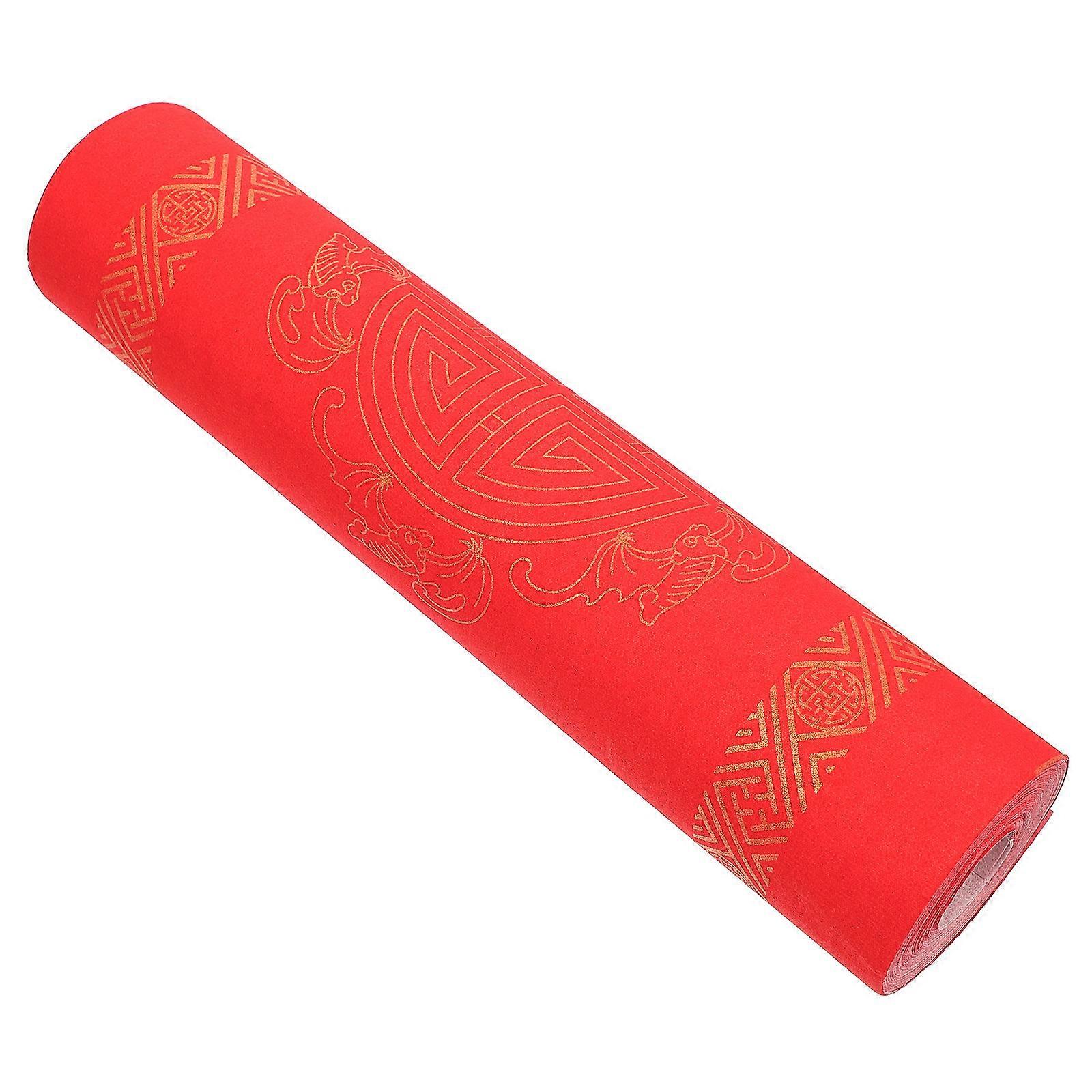 Red Xuan Paper Roll Designed For Calligraphy Enthusiasts 1Set