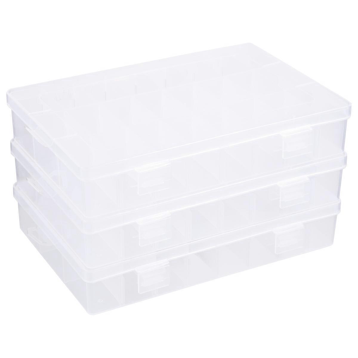 Rectangular Clear Storage Container Set For Mini Stuffs And .7X5.11 Inches Jewelry Organizer 1Set