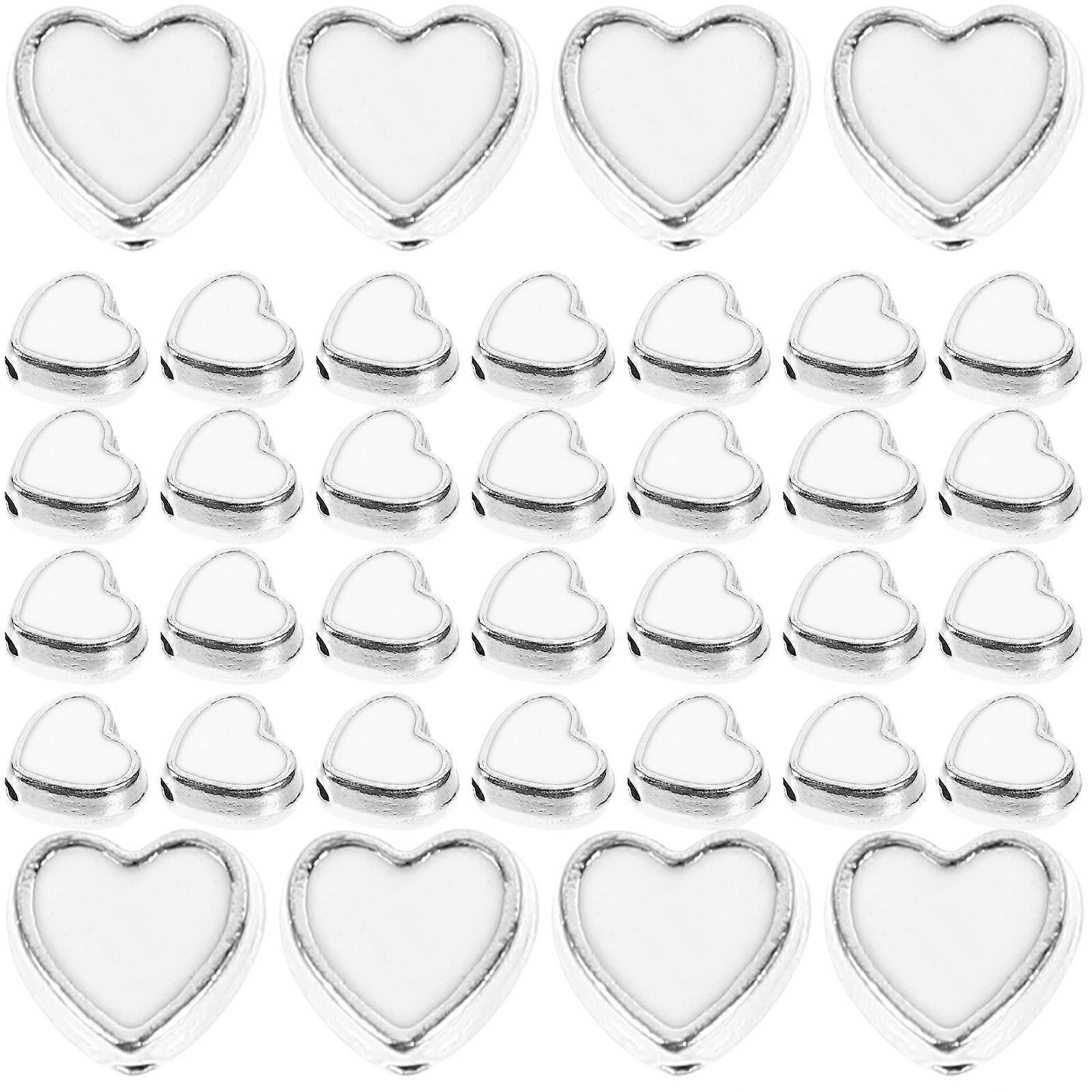Heart Shaped Alloy Spacer Beads 100pcs Set for Jewelry Making DIY Crafts Lightweight Durable for Bracelets Necklaces Earrings