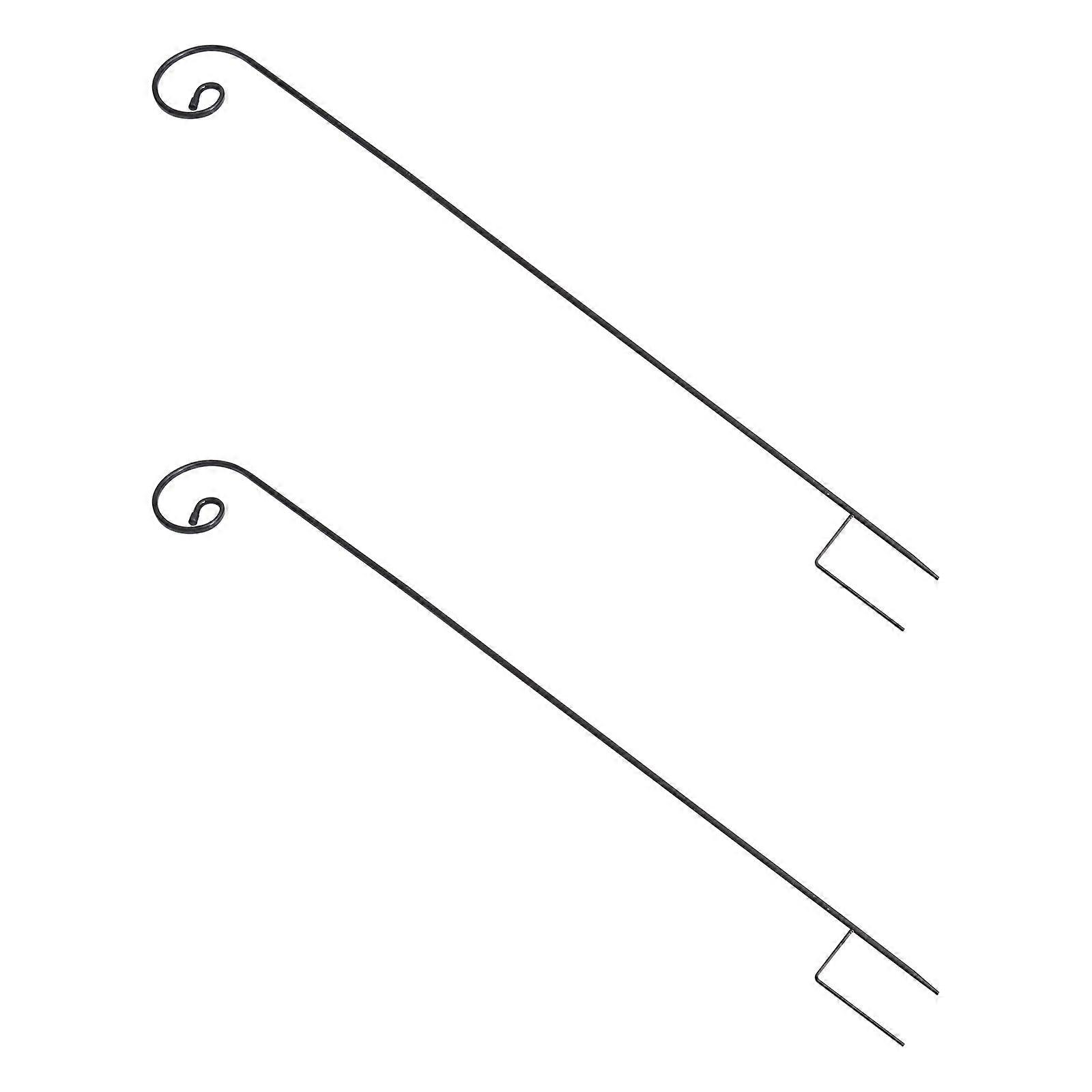 Ground Inserting Hook 120x10cm Black For Garden Use 2Pcs Durable Design