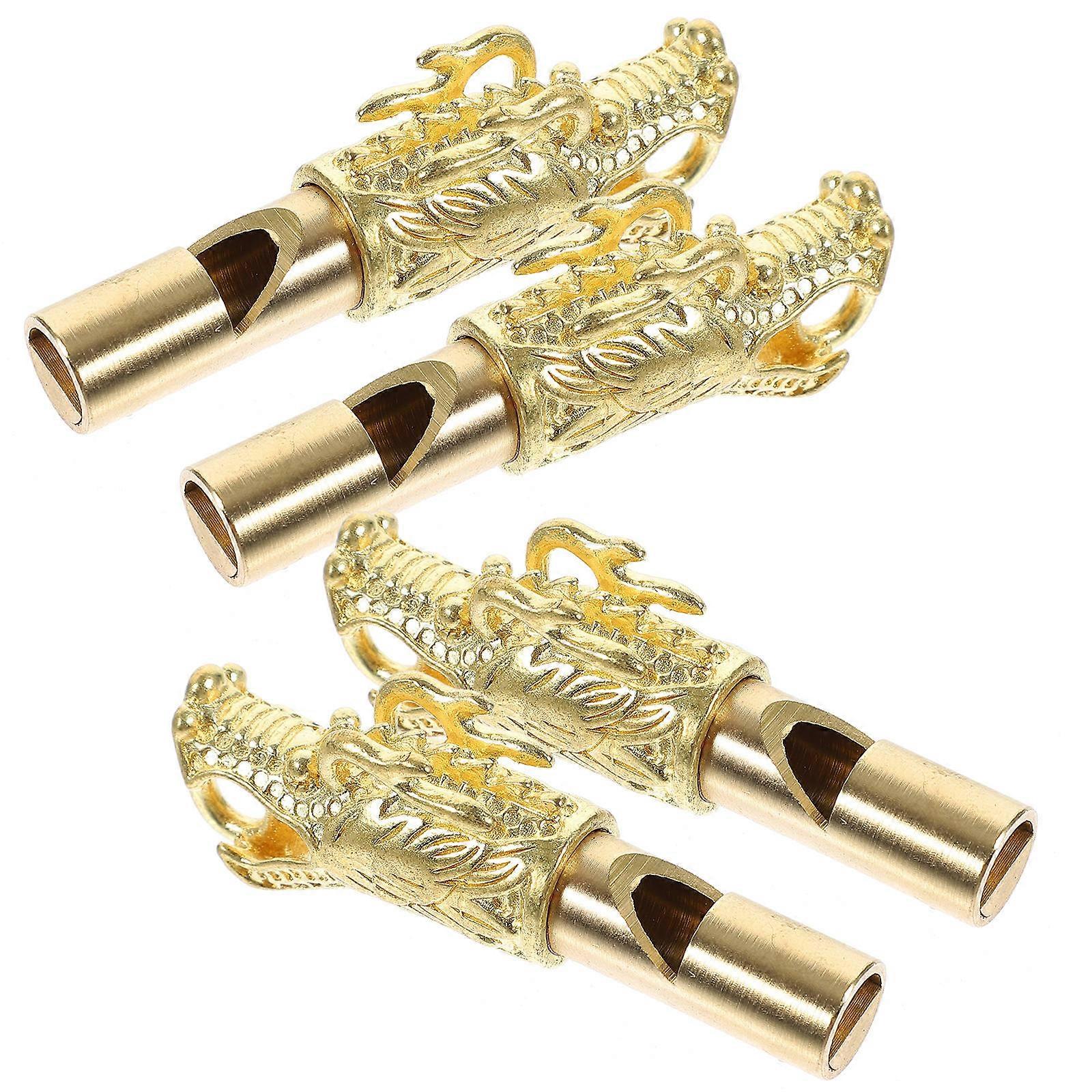 Brass Whistle Pendant Animal Head Design Portable Camping Whistle Durable Decorative Keychain Outdoor Activities Emergencies