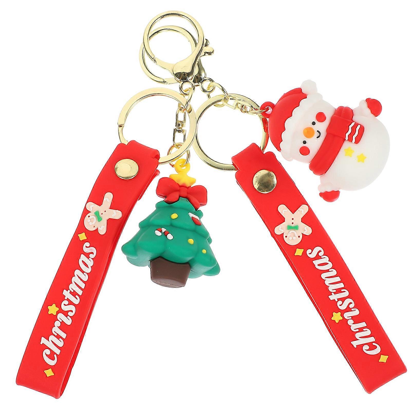 Adorable Keychain 2Pcs Xmas Style Bag Accessory Christmas Key Chain Pendants Suitable For New Year Celebrations With Creative Design