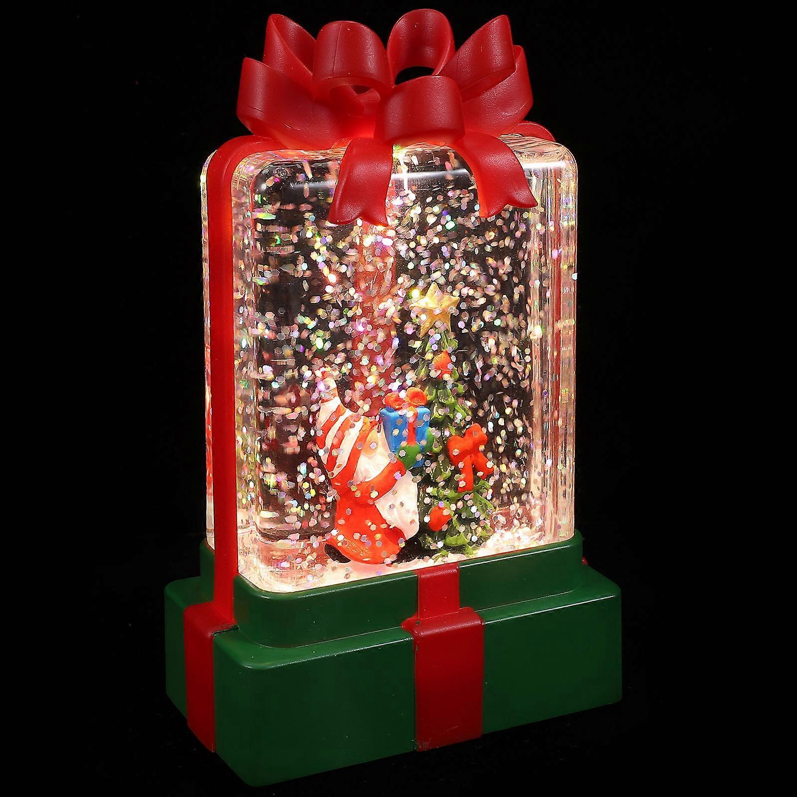 LED Lantern Light Decorative Christmas Lantern For Desktop Use 12X7.5X4.2CM In Green Featuring Unique Xmas Style 1Set