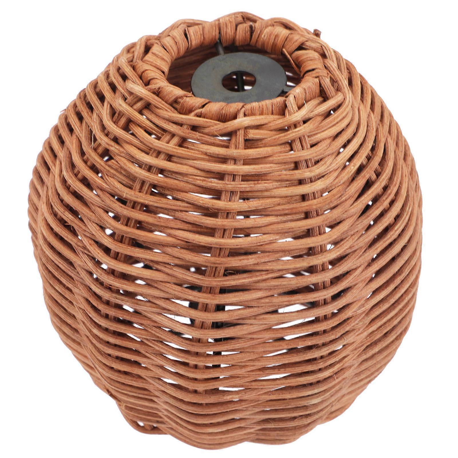 Durable Rattan Wall Lamp Shade for Home Use Brown Warm Atmosphere Creator 7 Inch