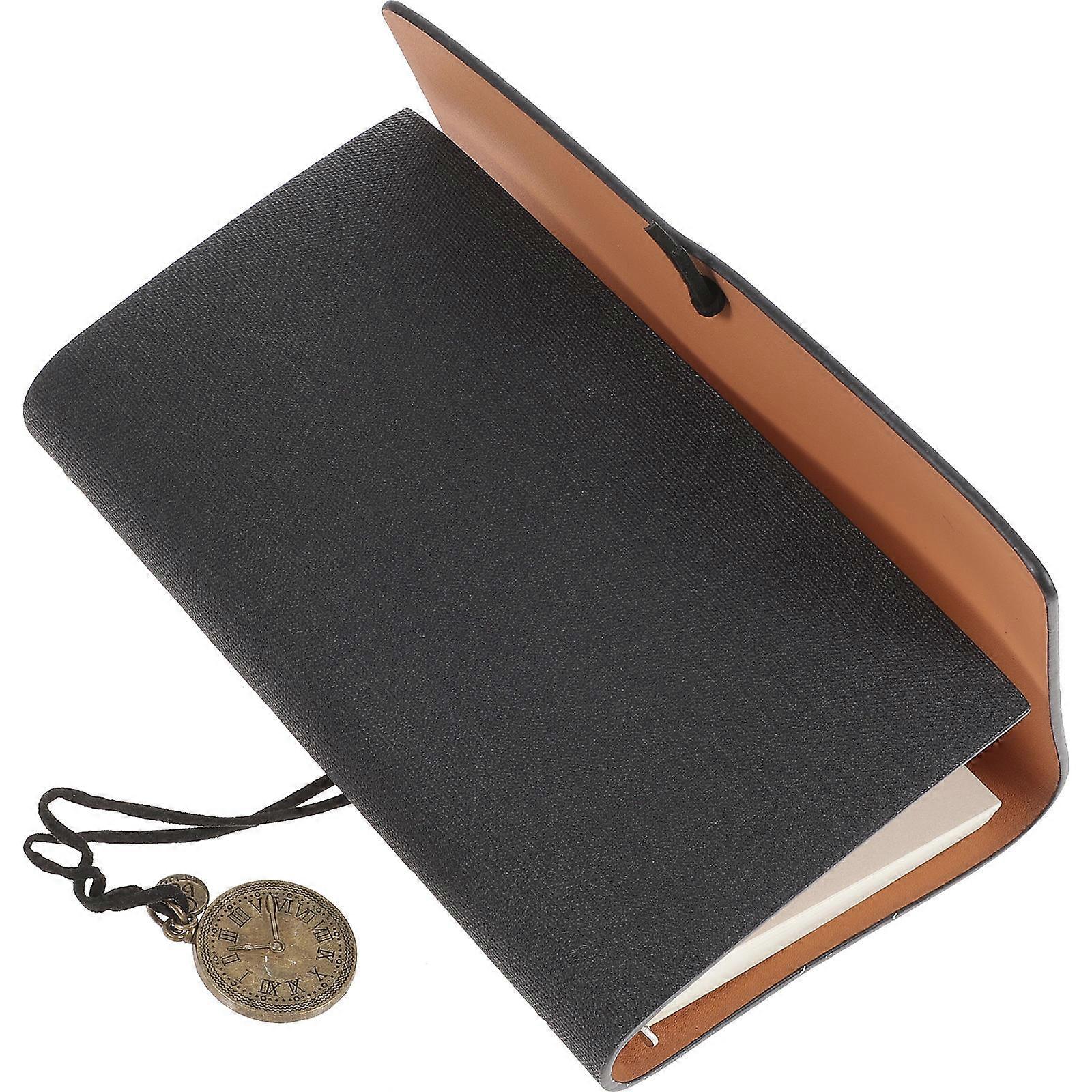 Vintage Scrapbook Planner Creative Writing Notebook Travel Diary Notepad Stationery (A6 Grey, Horizontal Version)