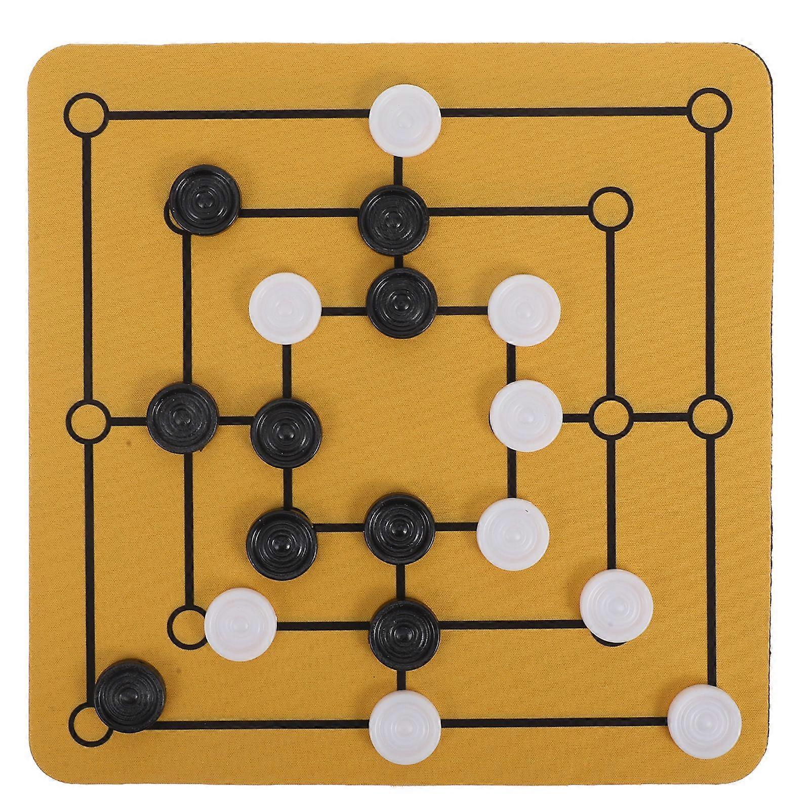 1 Set Portable Home Chess Board Game Nine Mens Morris Board Game Family Game Tabletop Entertainment Game Board Desktop Chess Board Game Game