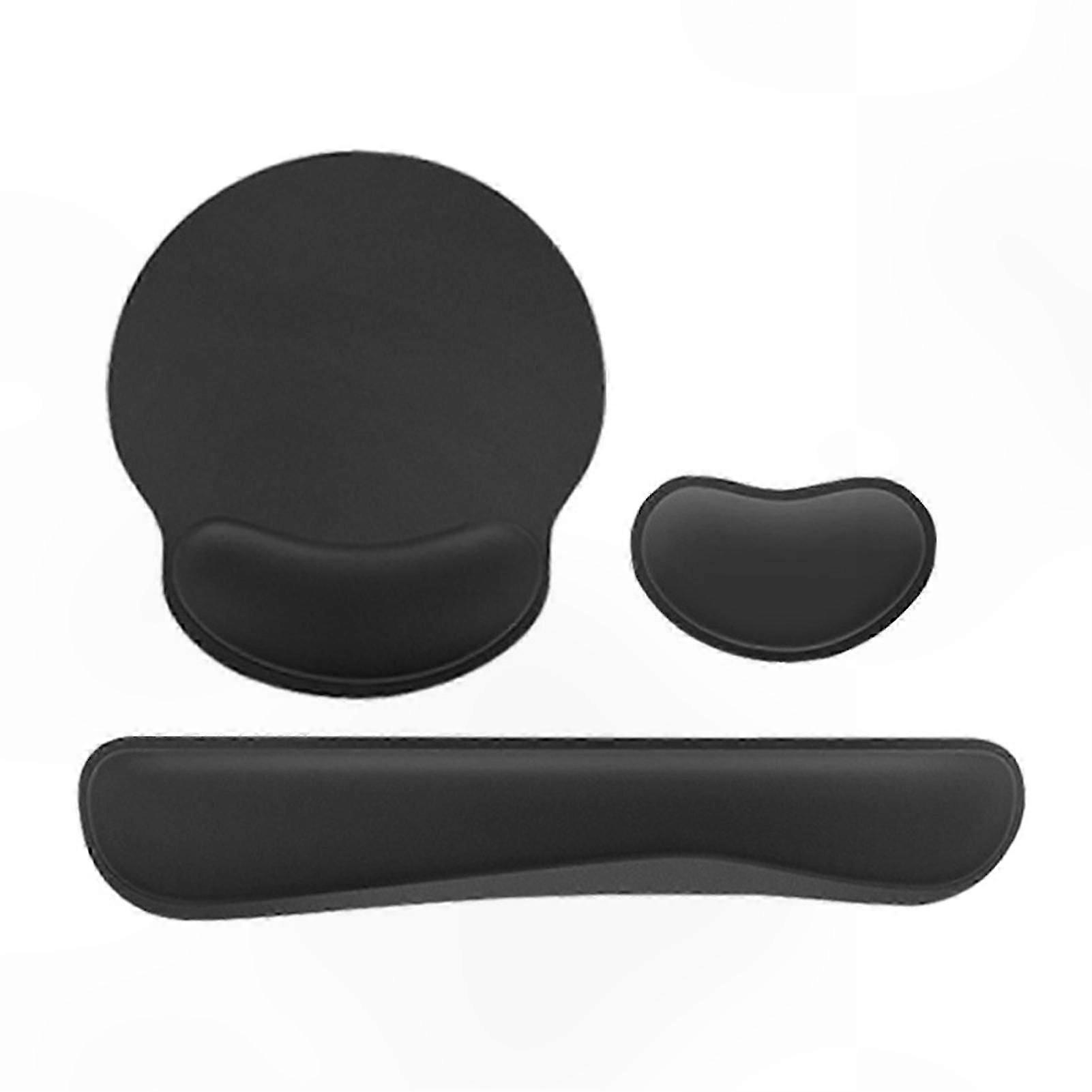 Ergonomic 3-Piece Set Soft Foam Wrist Rest for Mouse Pad and Keyboard Support