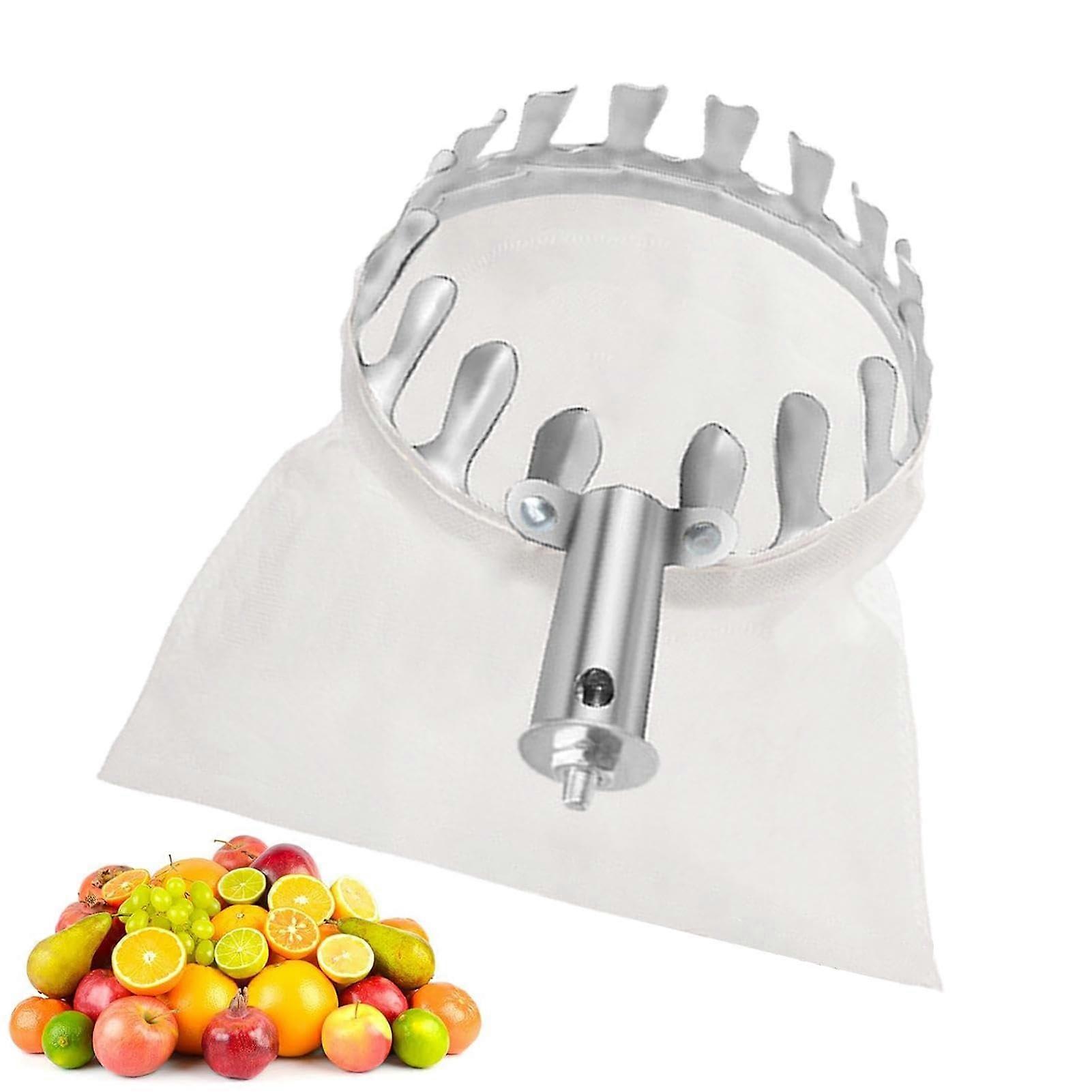 Fruit Picking Tool with Basket, Portable, Easy to Use (White)