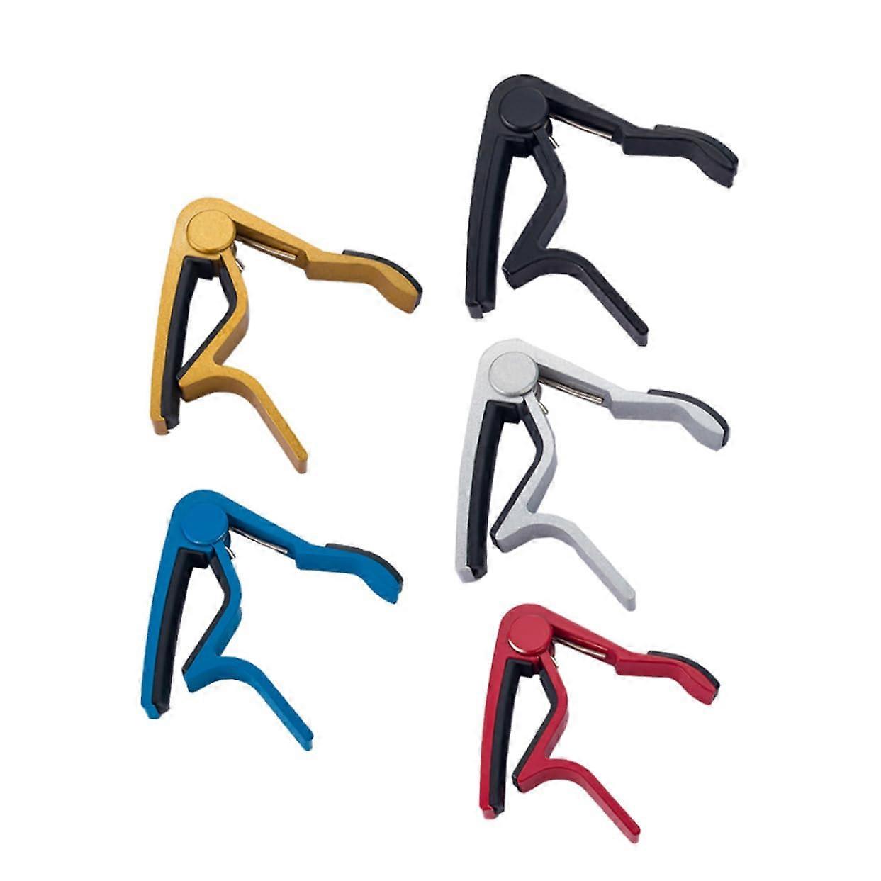 5 Pieces Guitar Capo Aluminum Alloy Portable and Clip for Acoustic and Electric Instruments with Silicone Pad String Protection