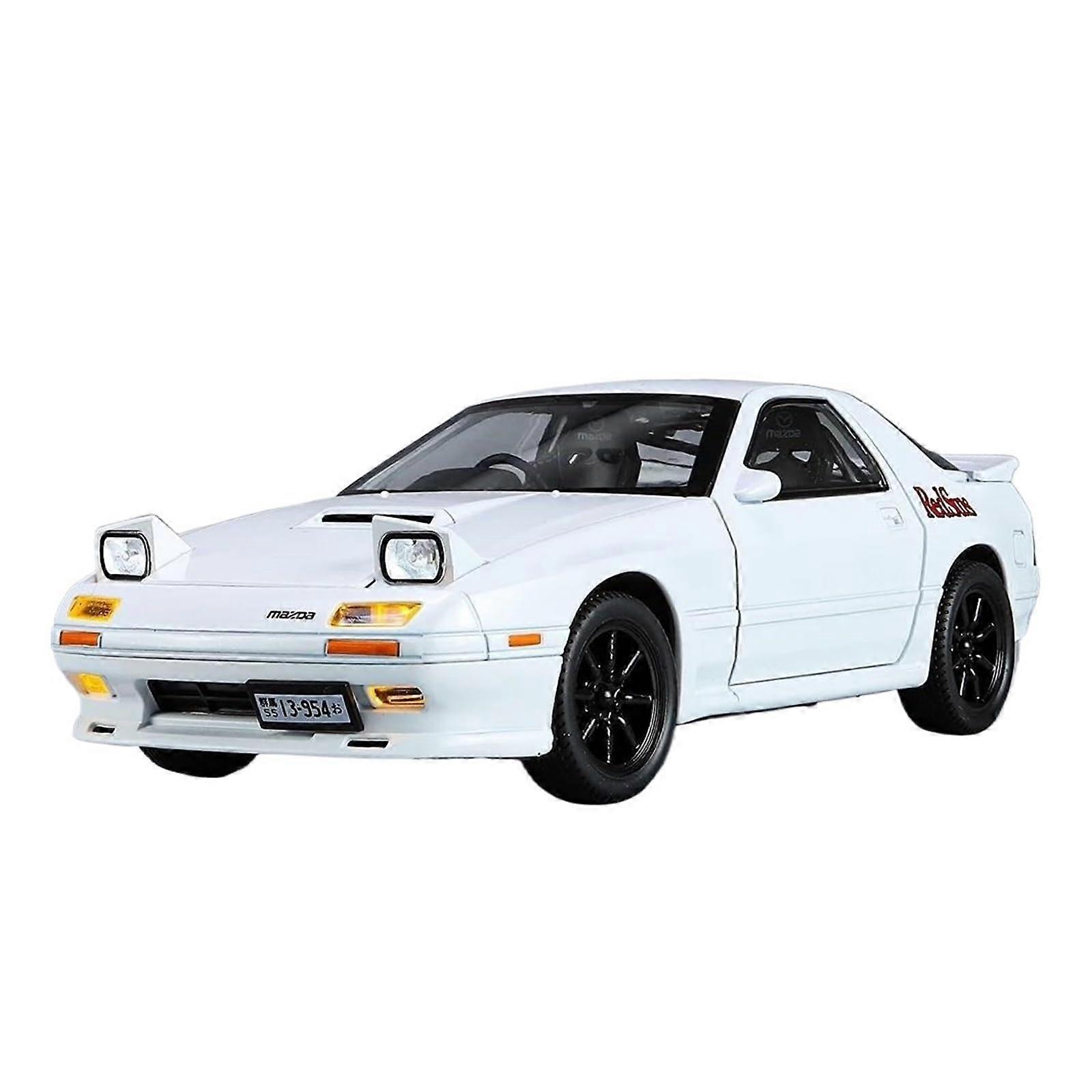1:24 Scale Model Car for Mazda RX7 Exquisite Alloy Car Model Metal Collection Simulation Car Decoration Diecast Vehicle (White)