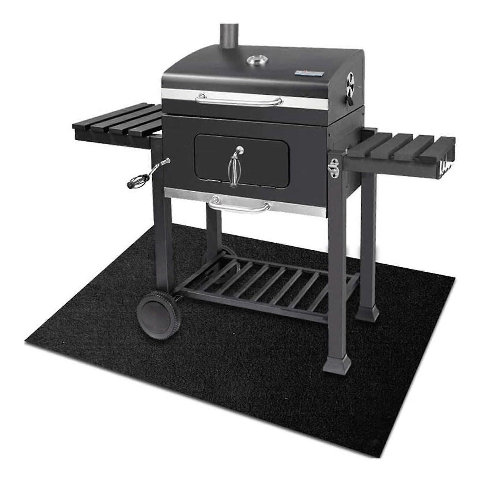 Grill Mat Under Grill, Fire Pit Mat, 127 x 91 cm Black, Outdoor Grill Protector for Patios, Gardens, Lawns