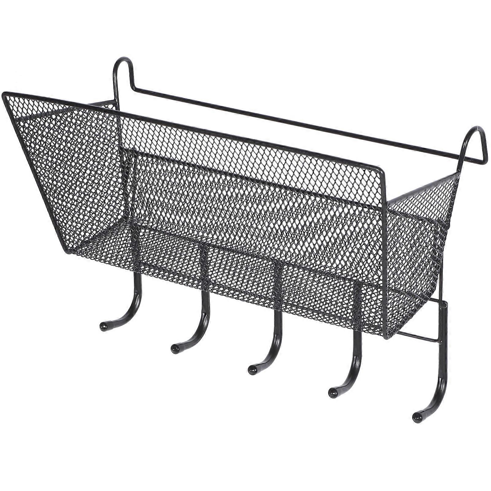 Black Iron Storage Basket for Kitchen Use Strong and with Large Capacity 1 Piece