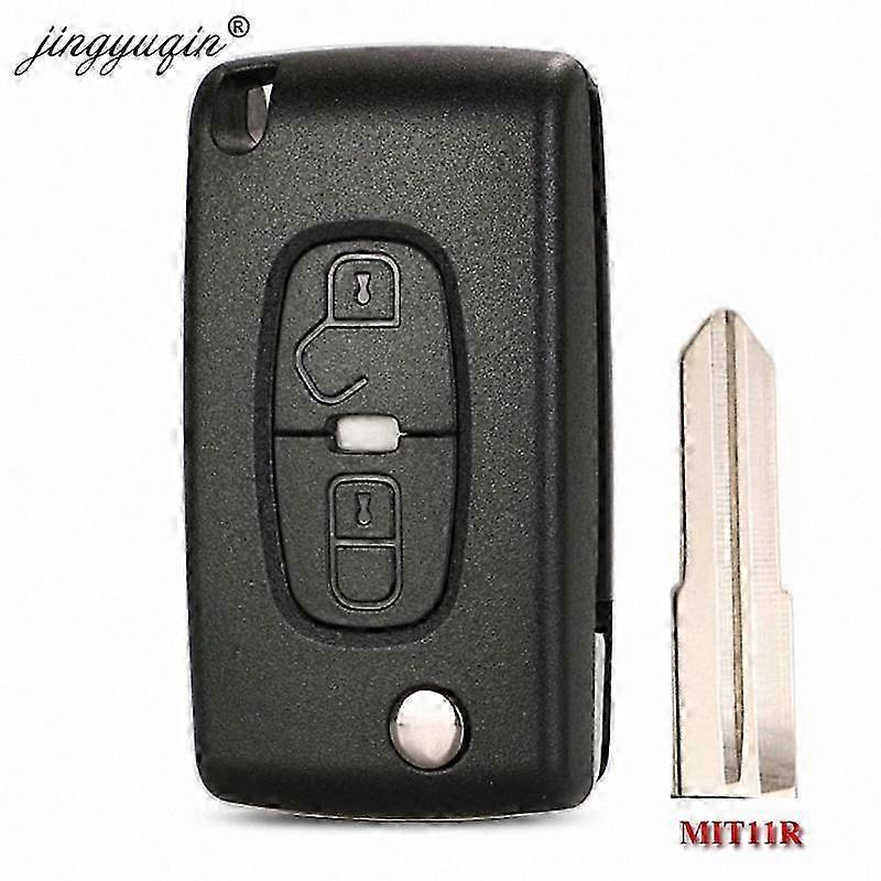 2-Button Flip Key Case Shell Fob for Select Car Models with MIT-11R Blade CE1731