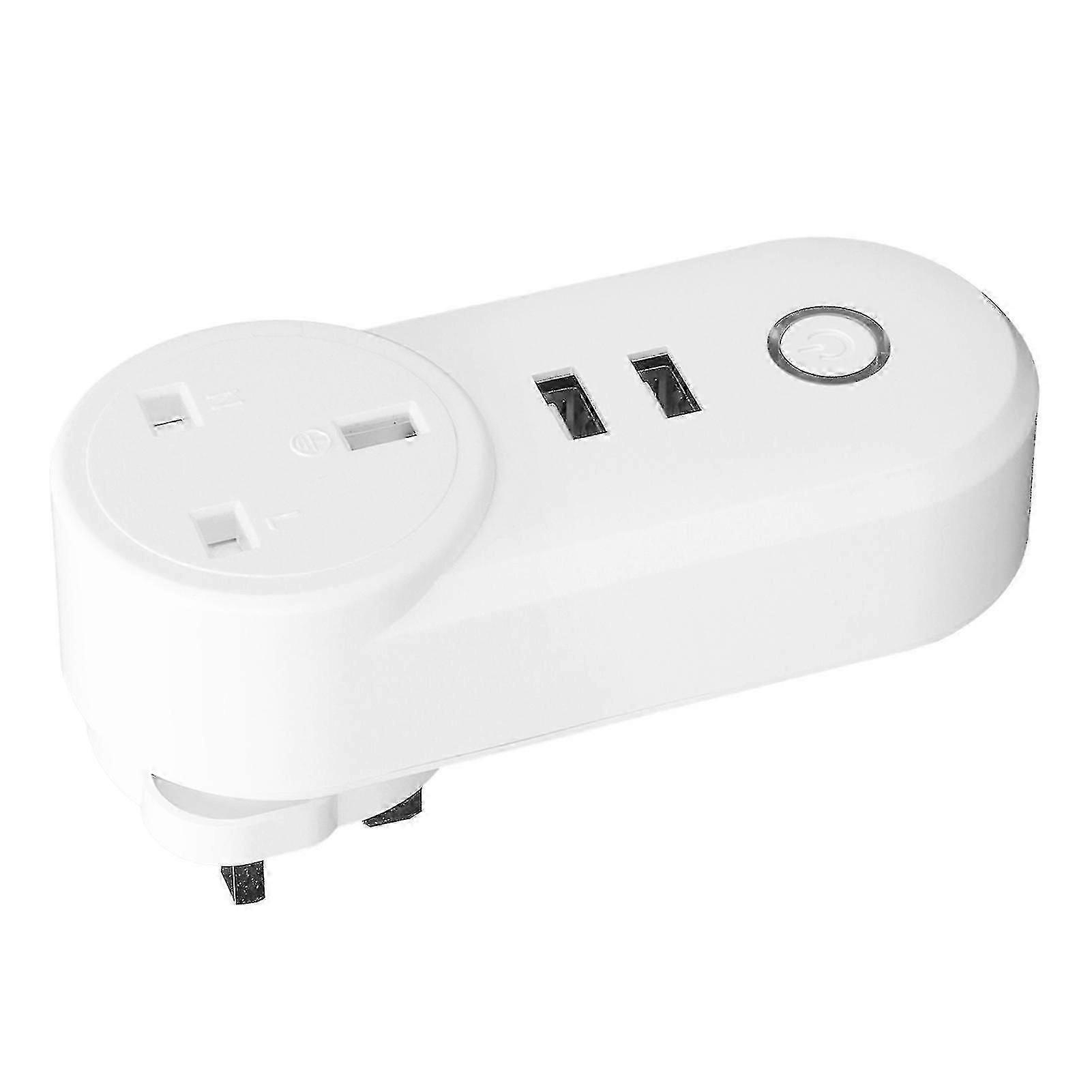 Smart WiFi Plug with Dual USB and Voice Control Wireless Timer Socket for 100-240V