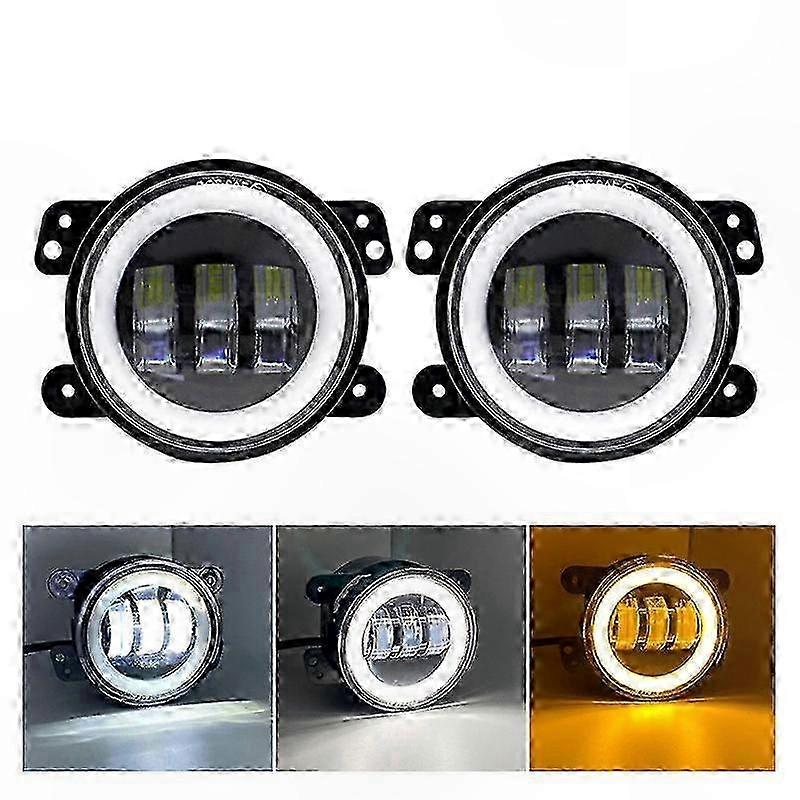 2db 60W 4 "LED ködlámpa fehér DRL és borostyánsárga irányjelzővel terepjárókhoz