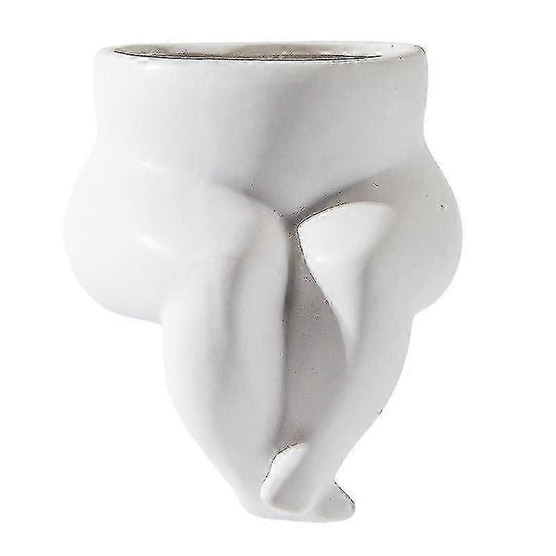 Ins Body Shape Art Vase, Keramikvase, Fat Leg Vase, Nordic Jewelry Vase, Home Decoration, Cute Office Cafe, Weiß