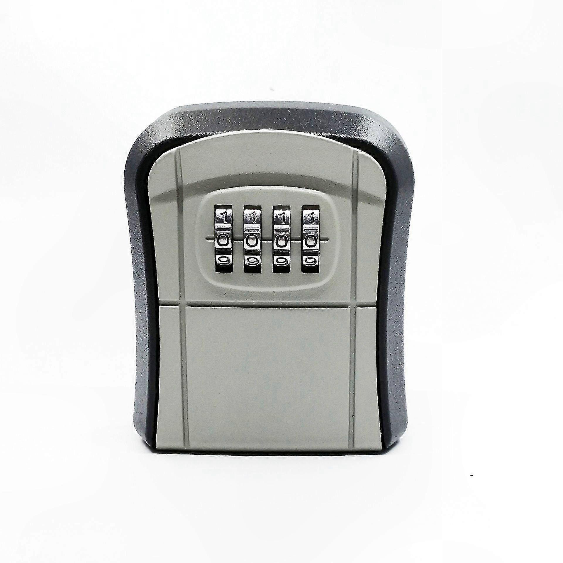 Resettable 4-Digit Code Wall Mounted Key Safe, Waterproof Outdoor Key Box for Home, Office, Garage (Grey)