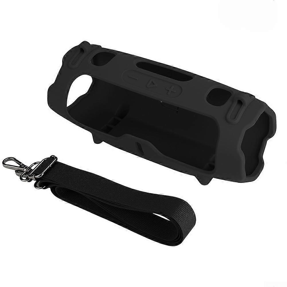 Silicone protective case for JBL Charge 6, ecofriendly material with shockabsorbing properties (Black)