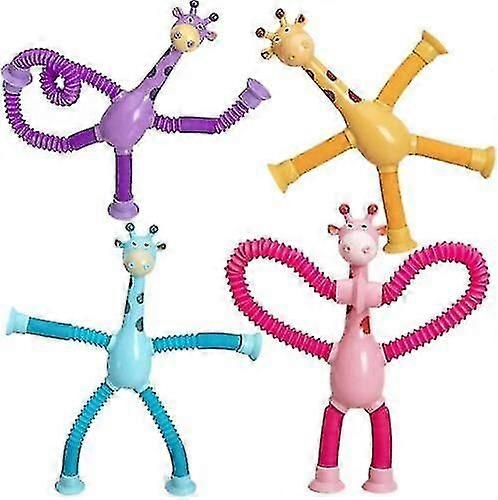 4st teleskopisk sugkopp giraffleksak, giraffleksak sensoriska leksaker