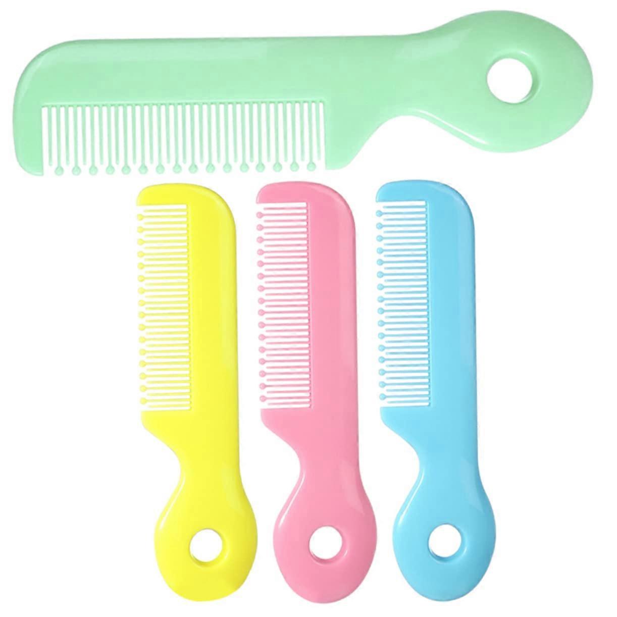4pcs Safety Combs for Newborns and Toddlers, Soft Material Detangling Brushes with Round Teeth for Gentle Scalp Care