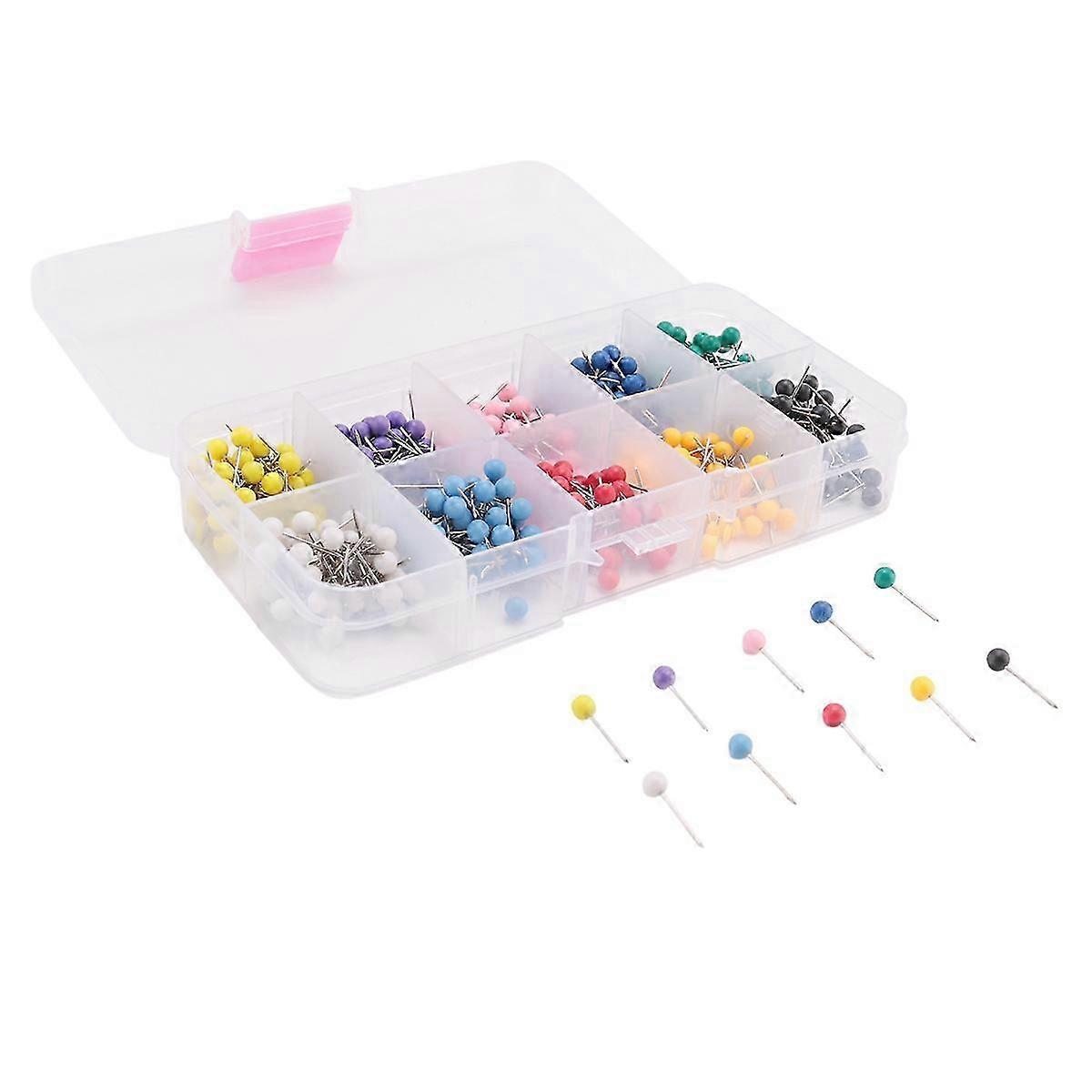 Plastic Head Map Tacks Push Pins with Steel Point, 4mm, 500 Count Pins