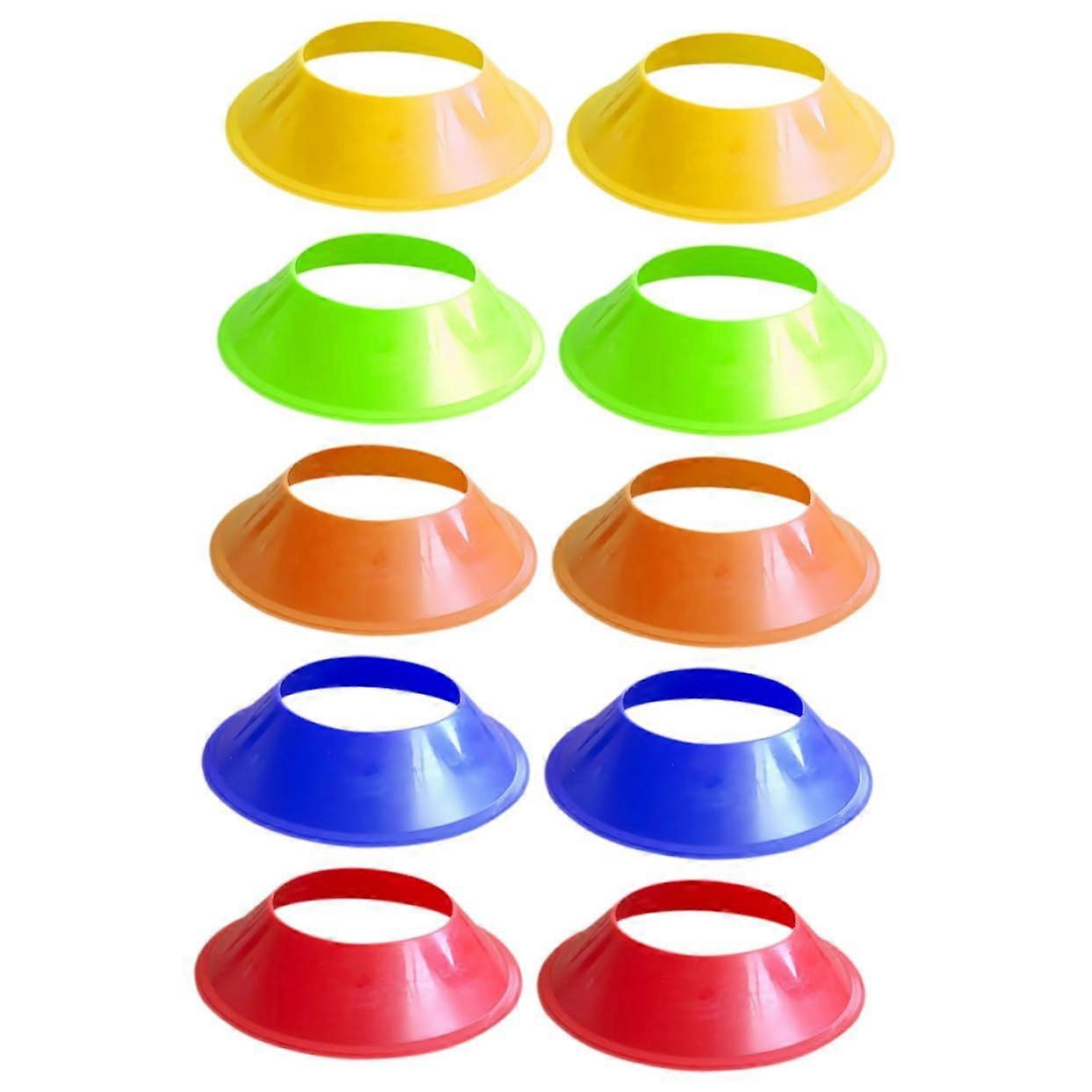 10 Pcs Agility Training Soccer Cones Multi-Function Portable Markers PE Material for Outdoor Football Training Skill Development