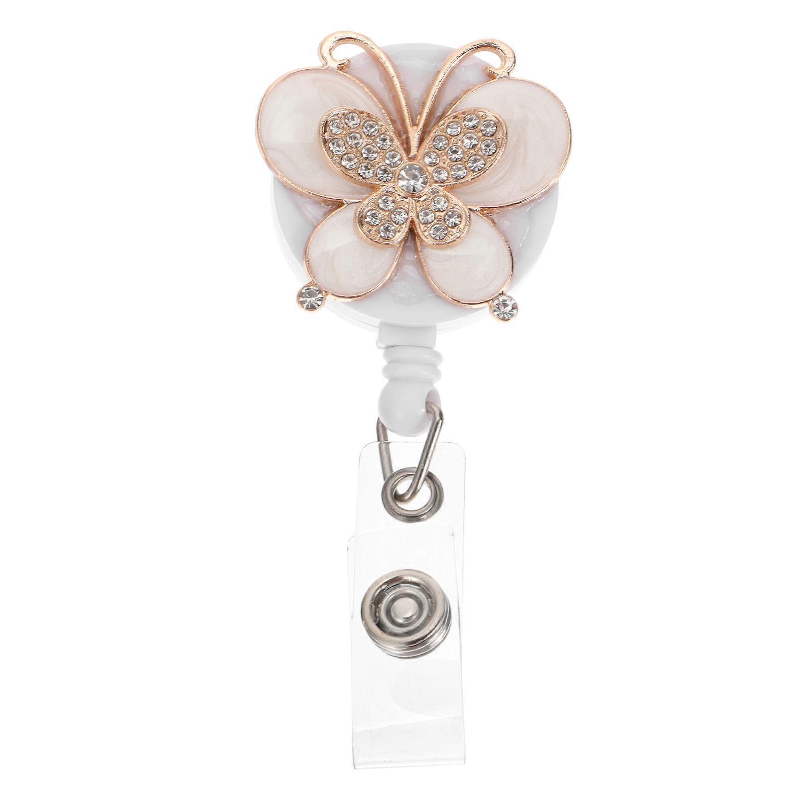 Butterflies Badge Reel Nurse Badge Holder Office Use Abs Alloy Multi Color Name Tag Fixation 1Set