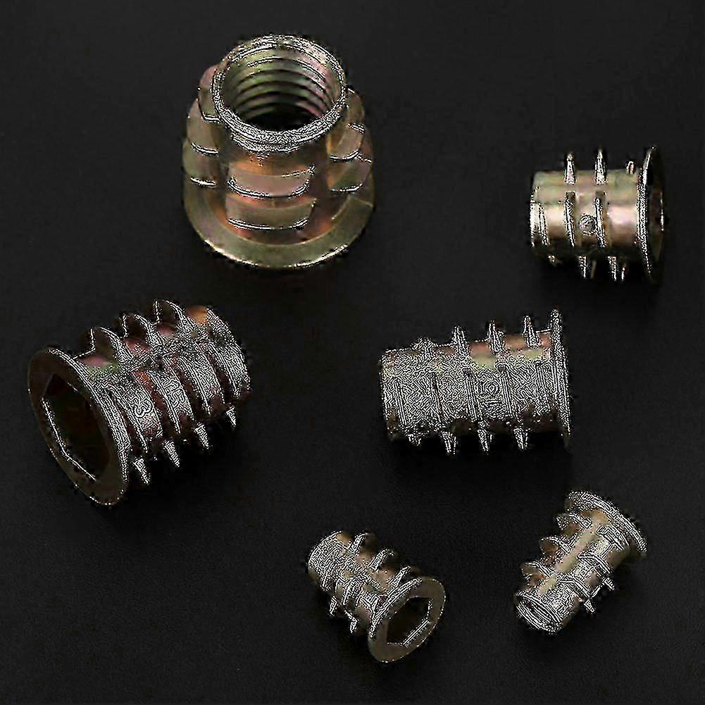 Zinc Alloy Hex Drive Threaded Inserts, 80pcs M4/M5/M6/M8/M10 Screw-in Nuts for Metal and Wood Applications hwy