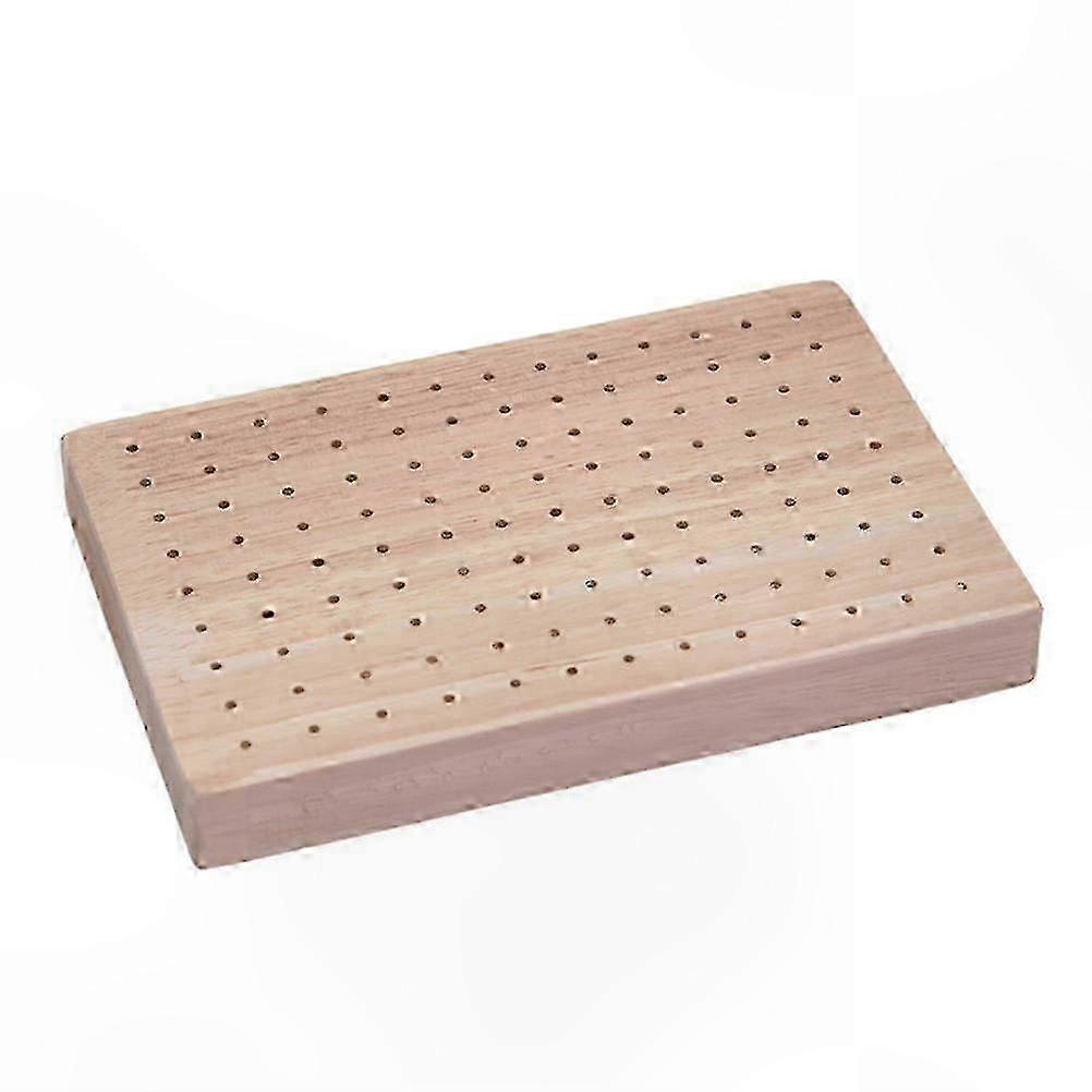 Wooden Appetizer Stand with Holes for Food Skewers and Fruit Picks Display Holder