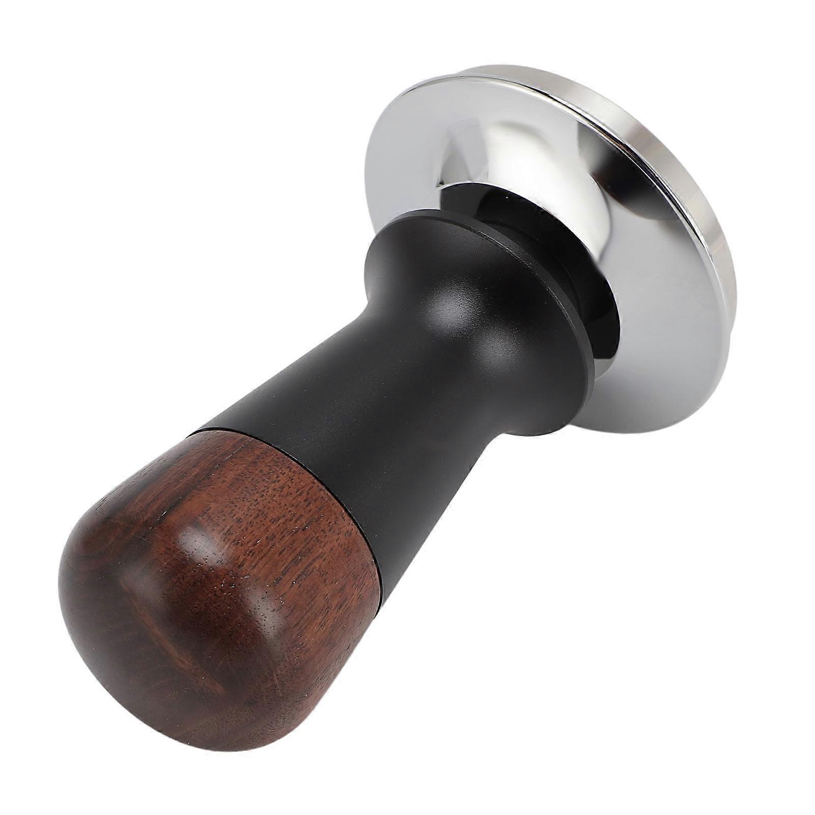 Spring Loaded Coffee Tamper 58mm Stainless Steel Walnut Handle