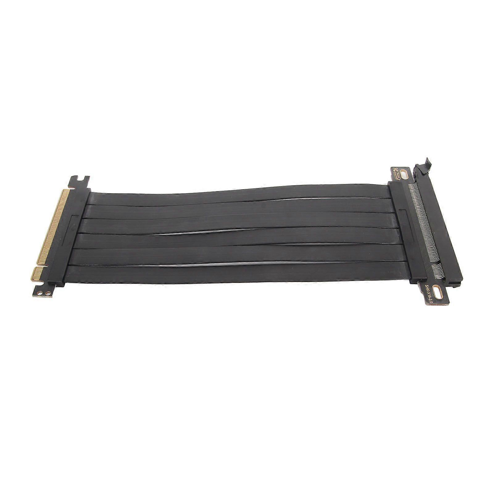PCIE 3.0 X16 Extender Riser Cable High Shielding Property 180 Degree Flexible PCIE 3.0 Extension Cable for Graphics Card Black 70cm/27.6in