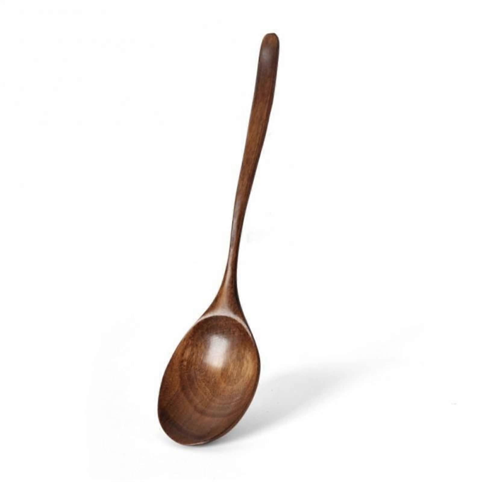 Ladle Spoon Wooden LongHandle Spoon For Soup Tea Honey Coffee Spoon Dining Tableware Utensil