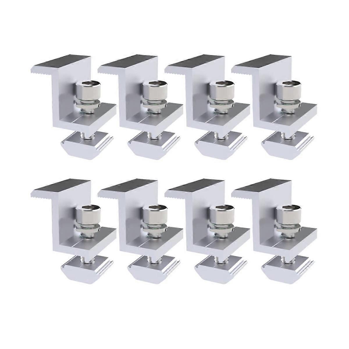 Pack of 8 Solar Module Brackets, Solar Panel Holder, End Clamp, Adjustable, Fixing Solar Module Hol