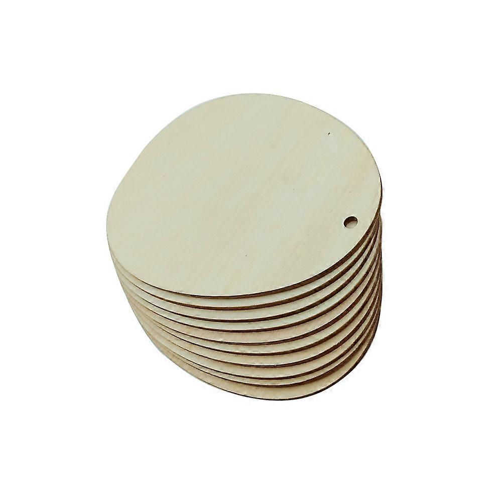 Craft Wood Pieces 10Pcs Egg Shape Light Yellow Decoration for Christmas Ornaments DIY Projects