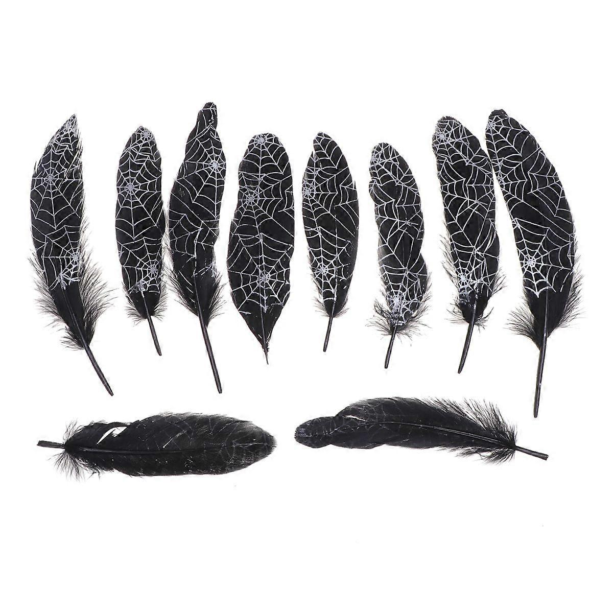 20Pcs Halloween Black Spider Web Pattern Swan s for Handmade Toy DIY Craft Home Decoration Party Photo Prop Headgears