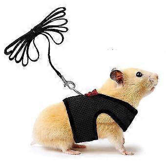 2025 Guinea Pig Harness and Leash Soft Mesh Small Pet Harness with Bowknot Bell, No Pulling Comfort Padded Vest for Guinea Pigs, Ferret, Chinchilla, R
