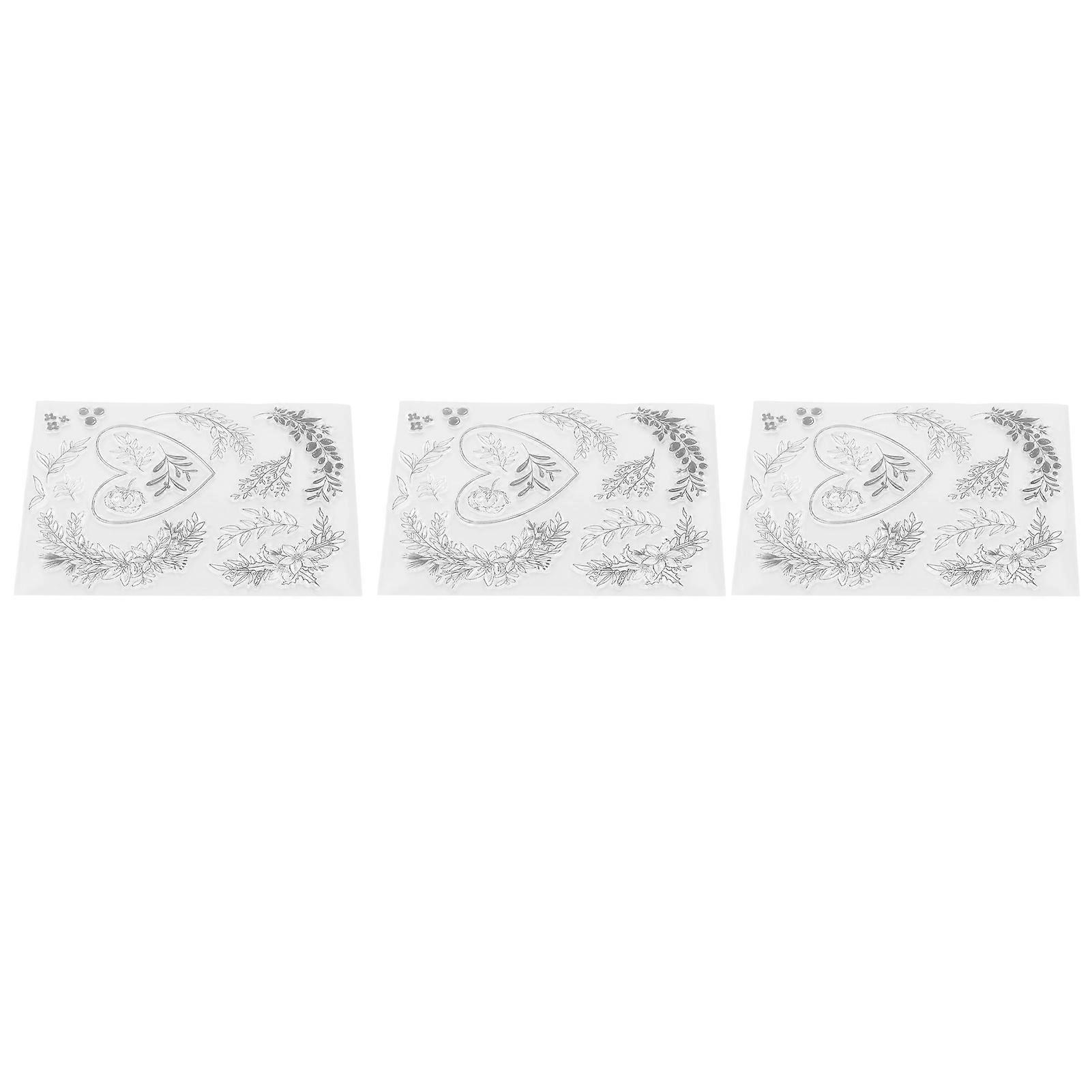 3pcs Transparent TPR Clear Stamps DIY Recyclable Decorative Set