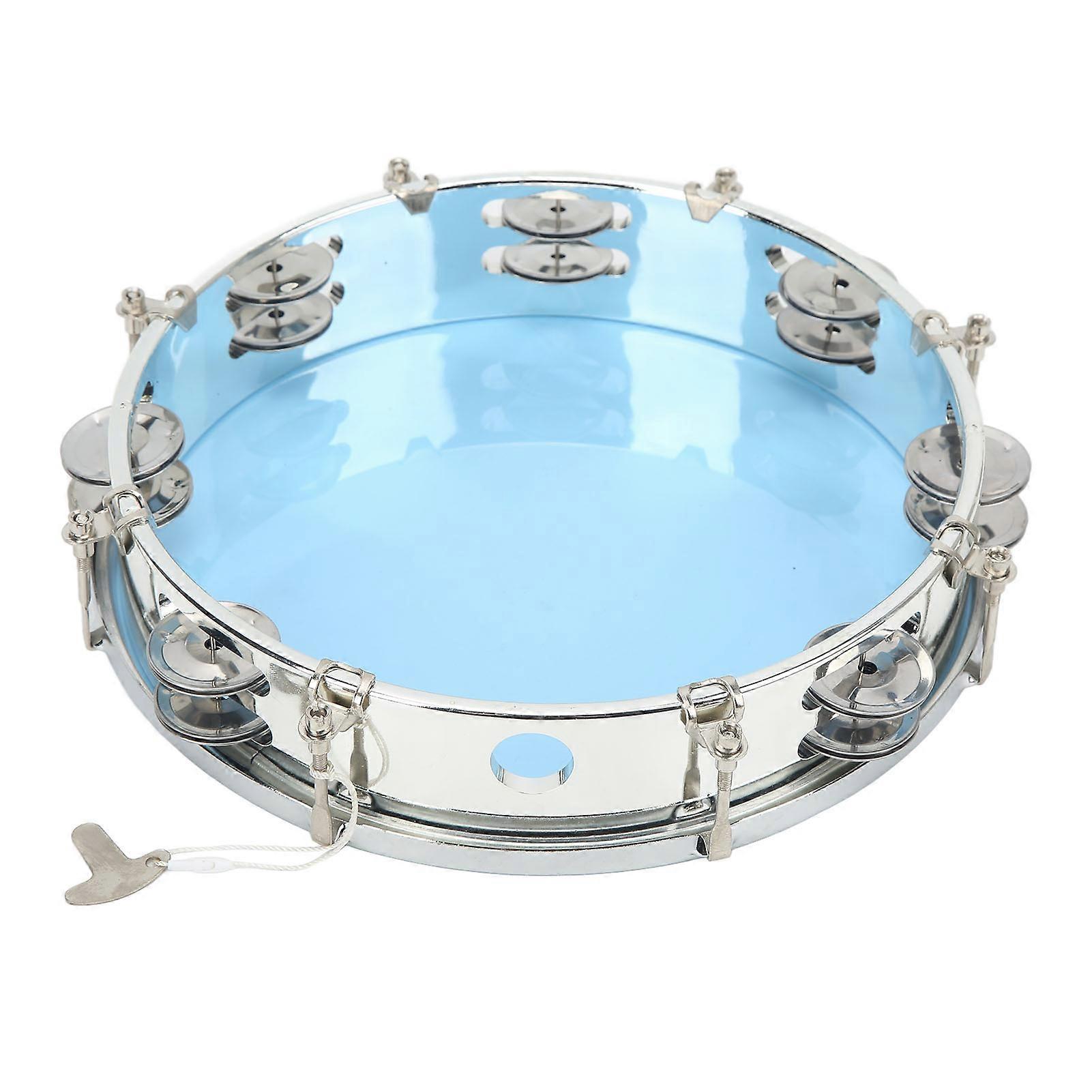 10in Blue Hand Drum Adjustable Tone Double Row ABS Handheld