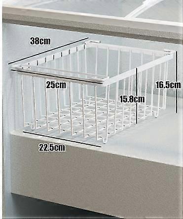 Freezer Organizer Bin: Metal Wire Basket With Folding Handles For Deep Chest - Upright Stackable Refrigerator Storage Container Hanging Racks - Easy G