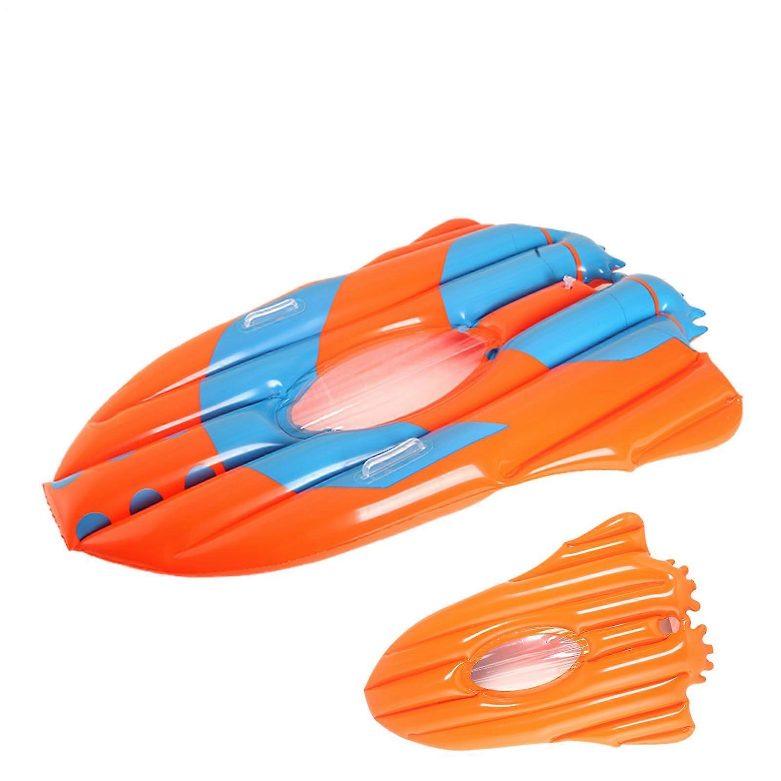 Inflatable Body Board Portable Foldable Bathing Mat for Adults and Beginners, Floating Airplane Mat, PVC