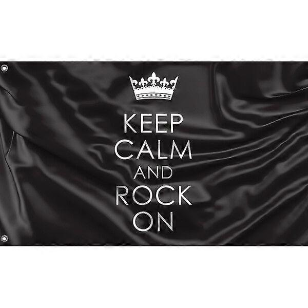 Keep Calm And Rock On Flag Pattern 402