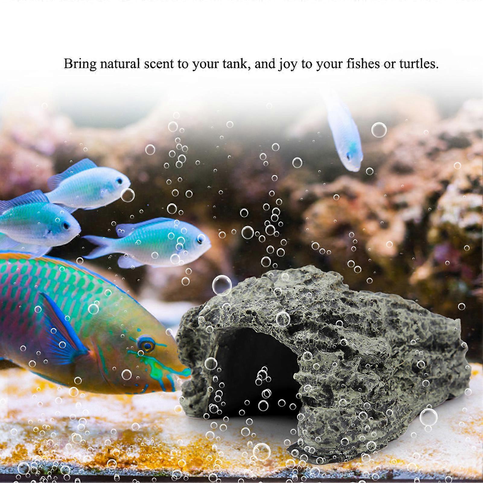 Fish Hiding Cave Aquarium Turtle Reptile Basking Hide Habitat Decoration Ornament(Medium)