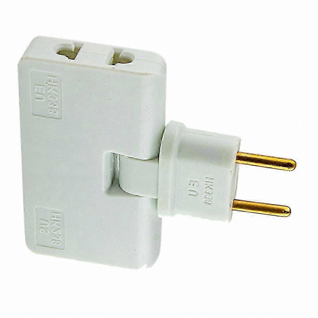 3-in-1 EU Plug Adapter with 180° Rotation, White Extension Socket