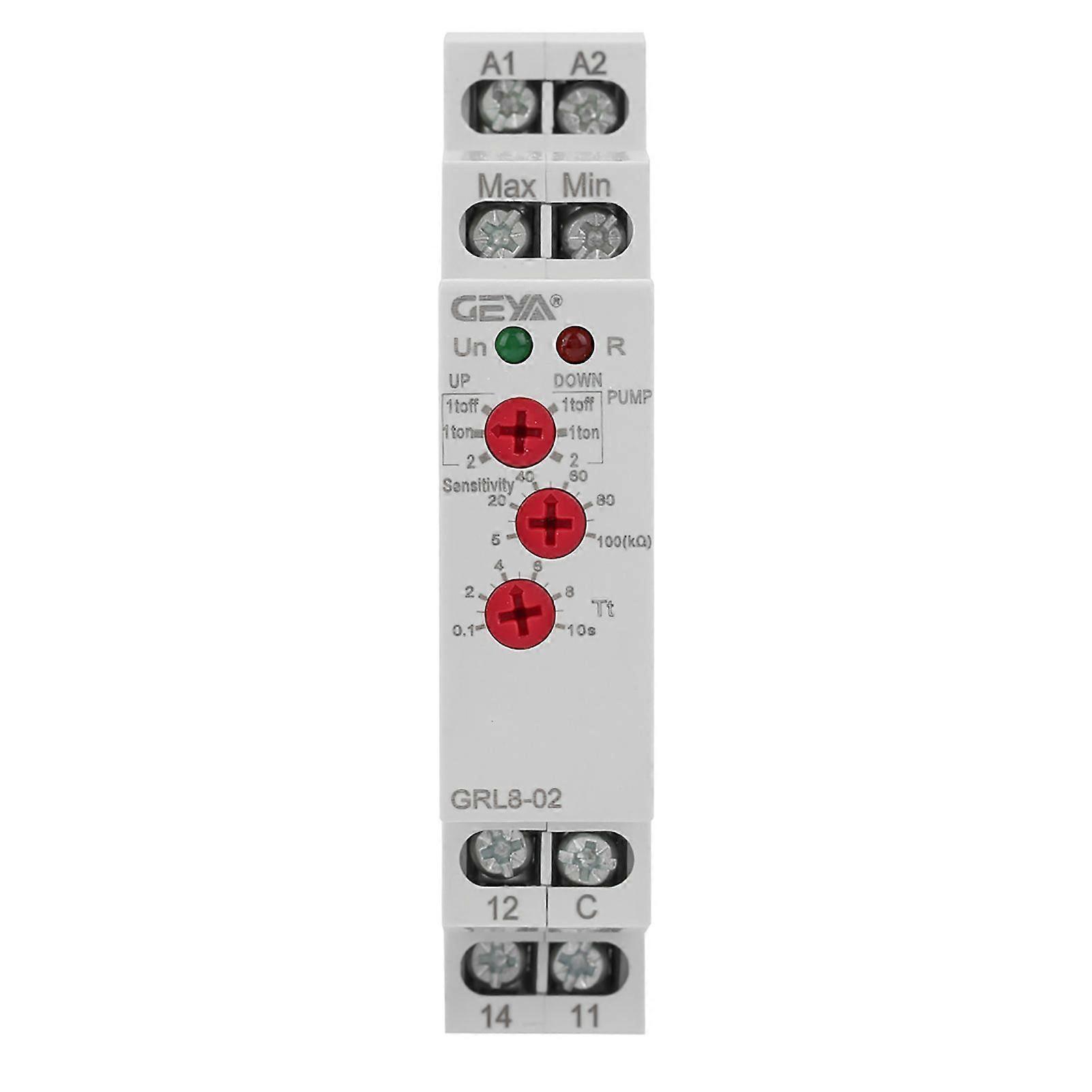GRL8-02 Liquid Level Control Relay Water Level Controller 10A AC/DC 24V-240V