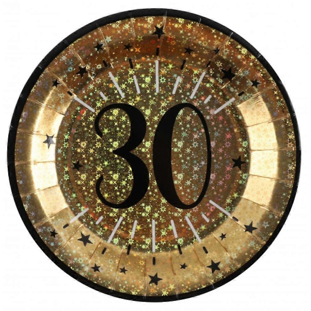 Black and Gold Age 30 Plates