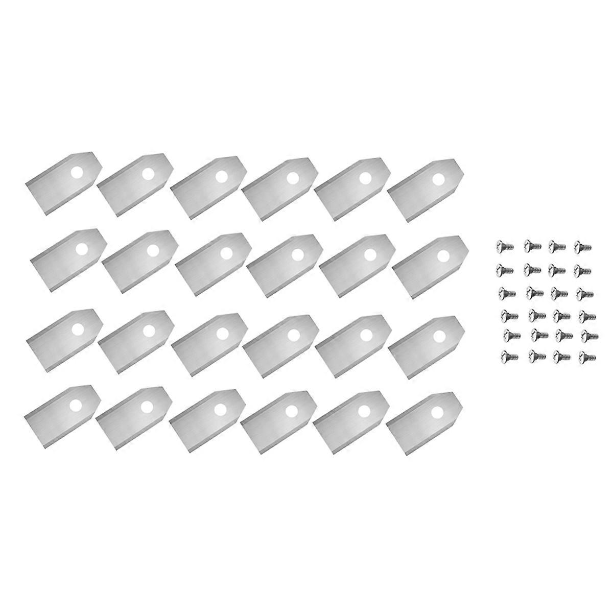 24PCS Blades with Screws for Navimow I105N/I108N/I110N/ H500N/H800N/H1500N/H3000N Lawn Mower Silver